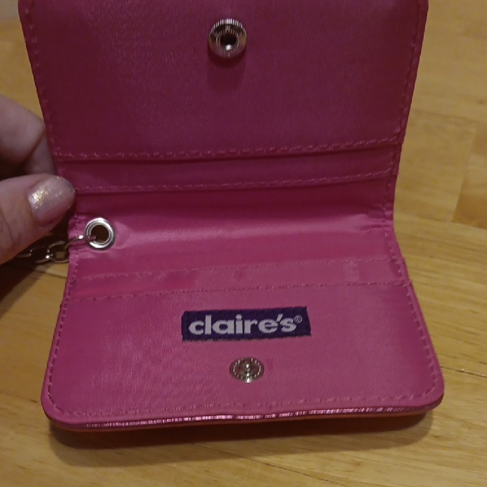 Claire's Pink and Silver Rhinestone Card Wallet NWT - Picture 3 of 6